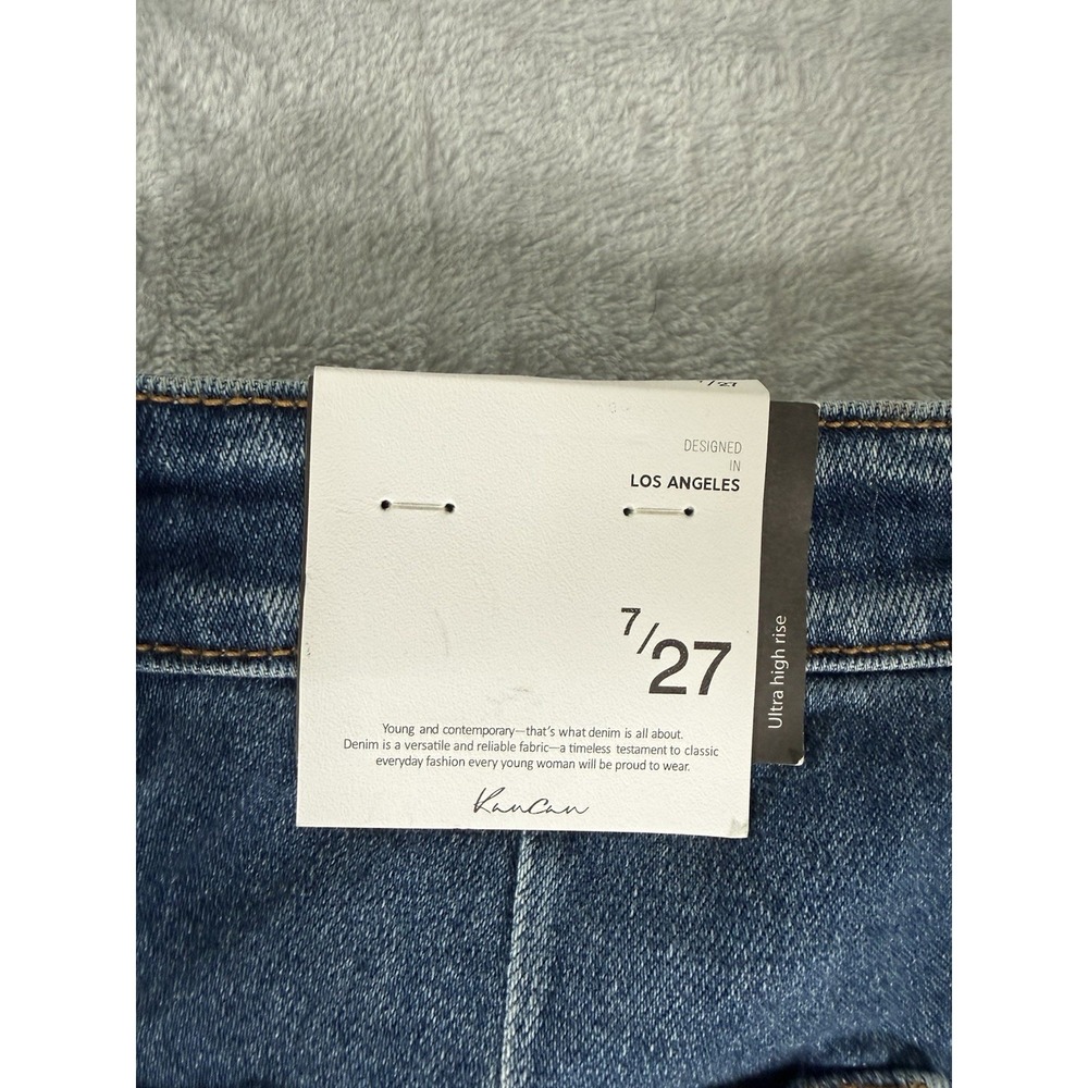 KanCan Women's Dark Blue Wide Leg Flare Jeans - Picture 11 of 11